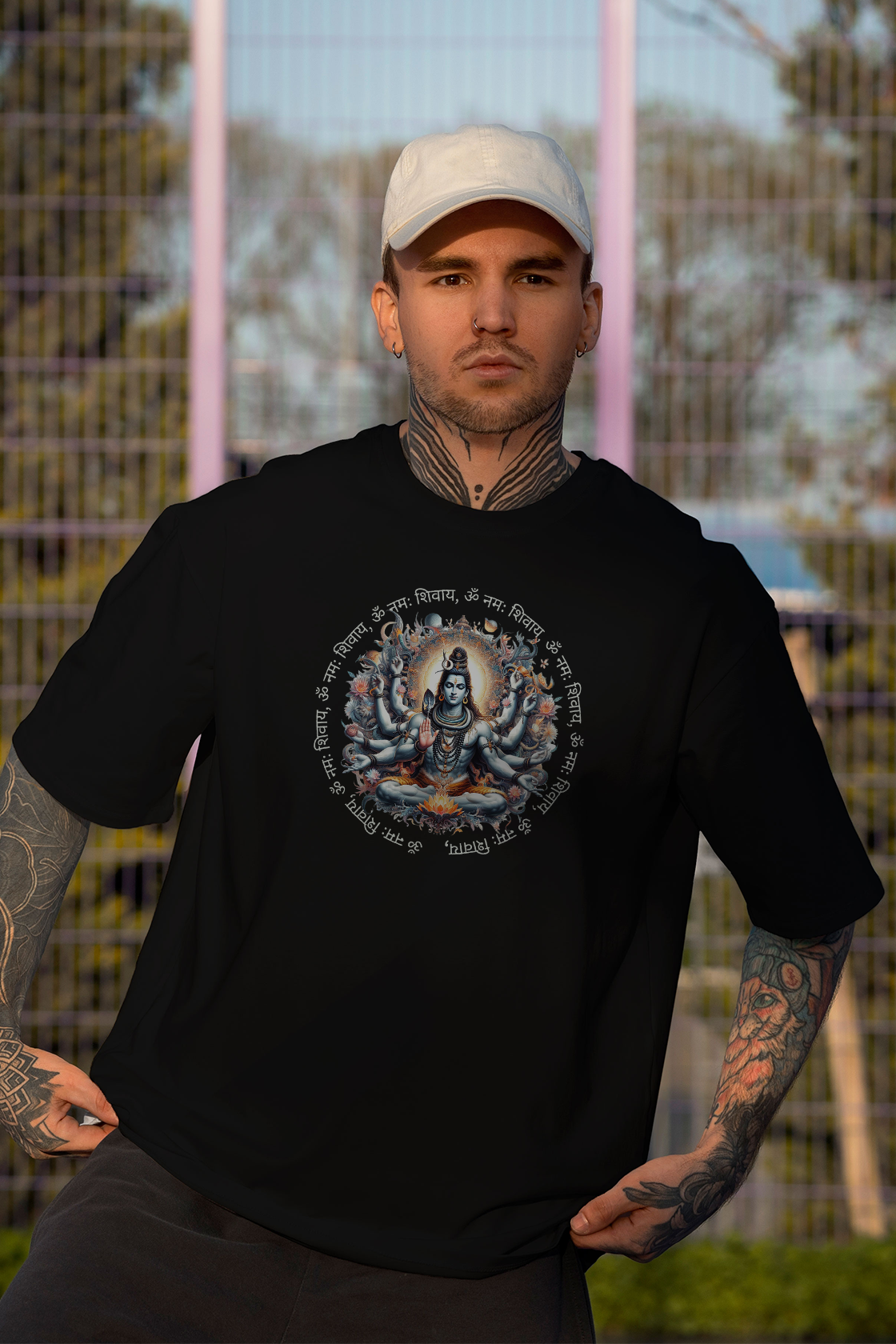 Om Namah Shivay Front Graphic Regular/Oversized T-Shirt