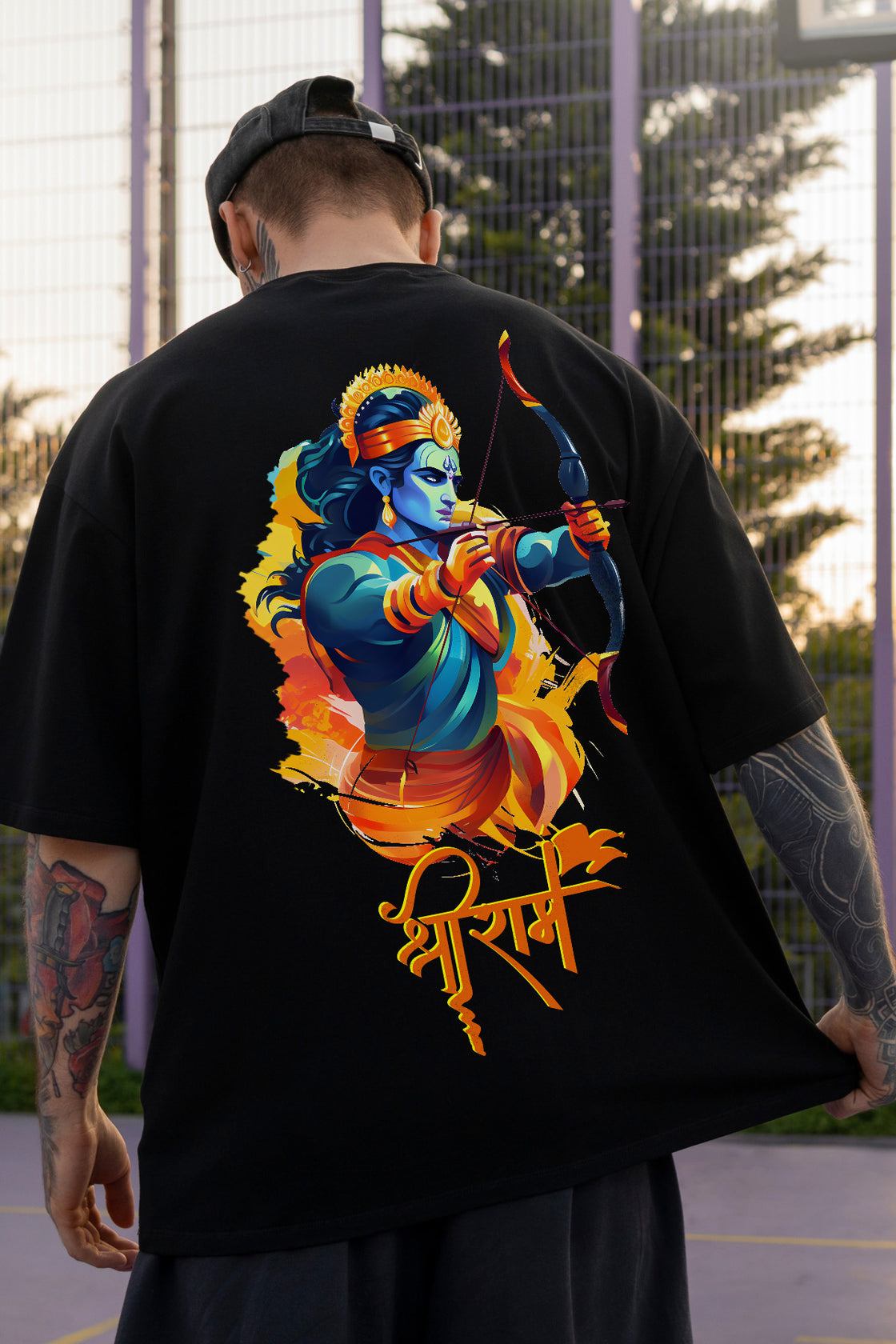 Men's Shree Ram 7 Graphic Regular/Oversized T-Shirt