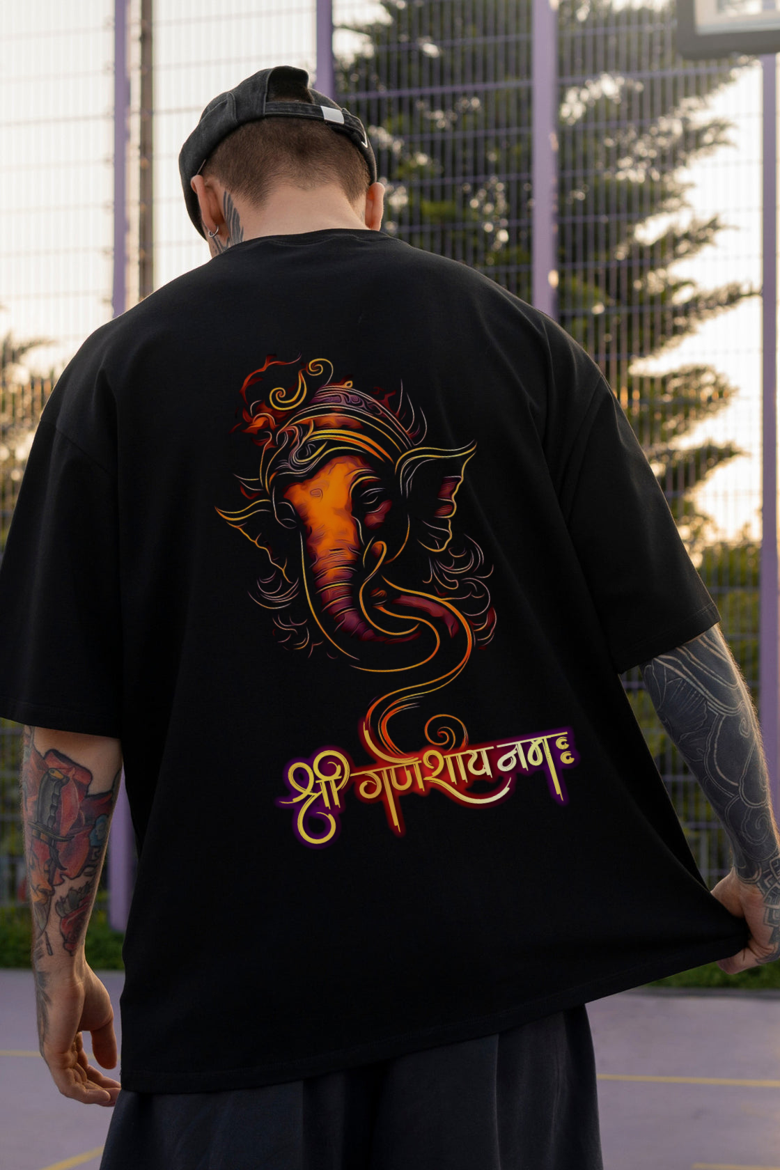 Men's Shree Ganeshay Namah Printed Regular/Oversized T-shirt