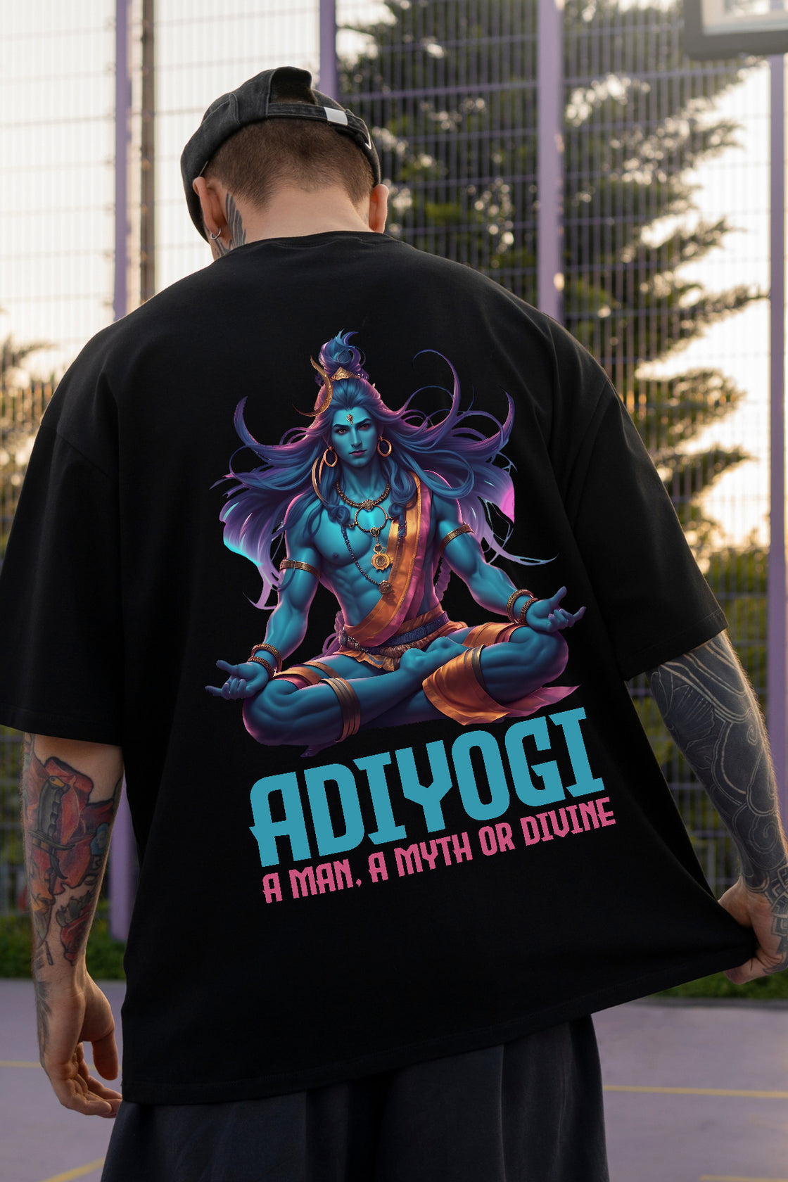 Men's Adiyogi Printed Regular/Oversized T-Shirt