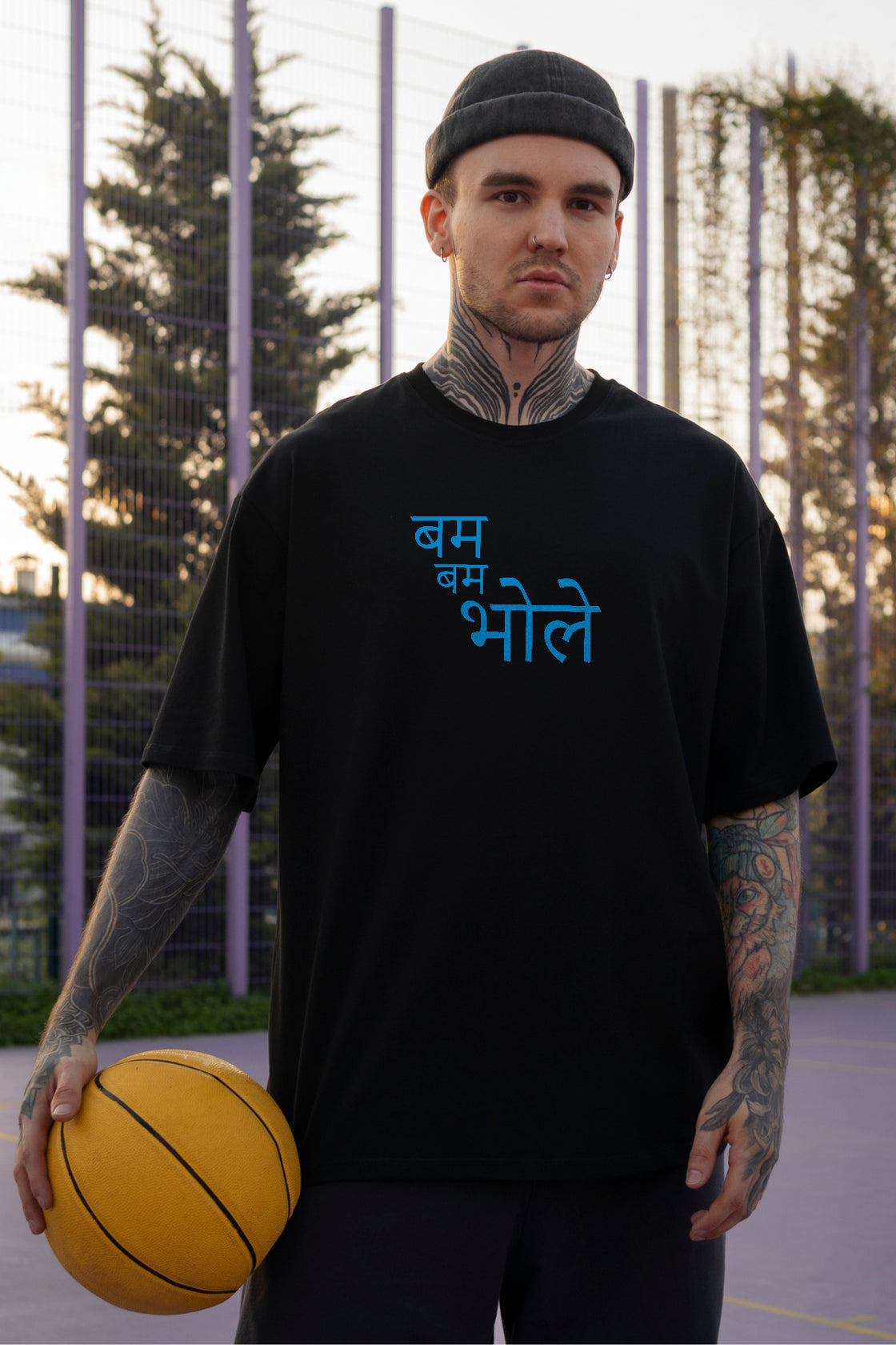 Men's Bum Bum Bhole Printed Regular/Oversized T-shirt