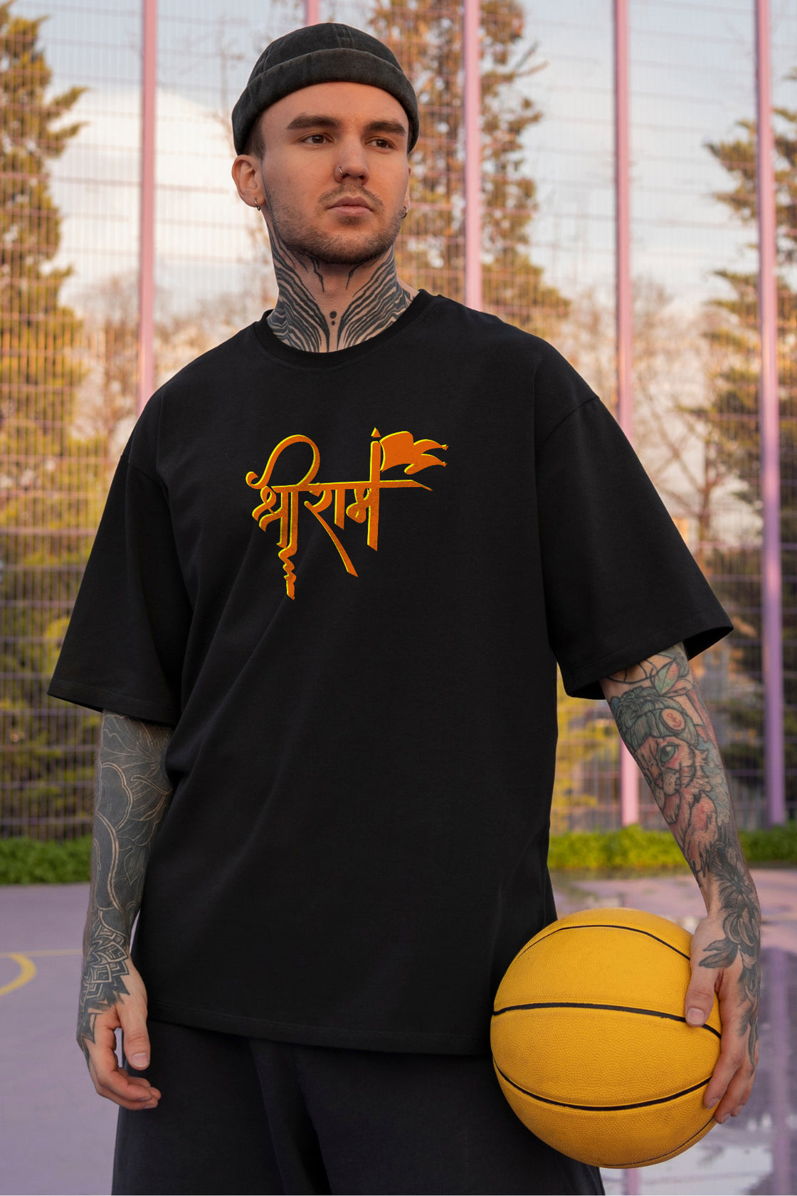 Men's Shree Ram 7 Graphic Regular/Oversized T-Shirt