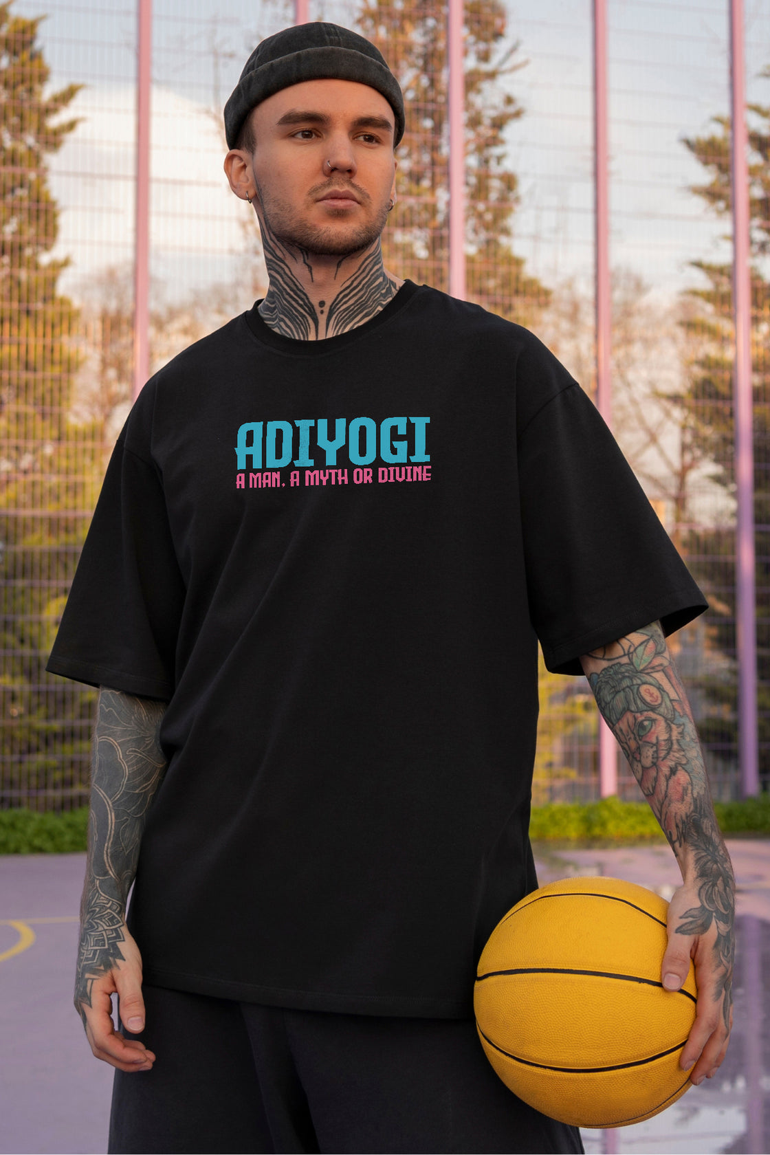 Men's Adiyogi Printed Regular/Oversized T-Shirt
