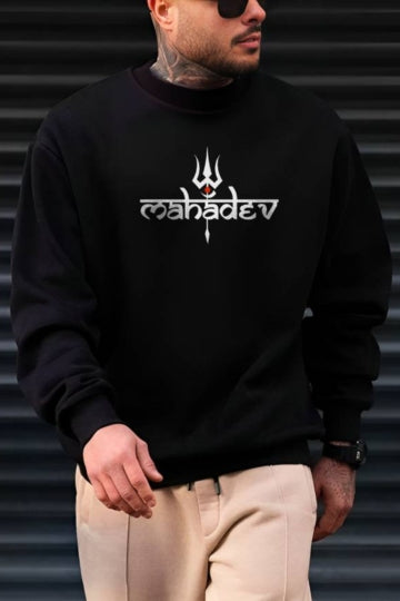 Mahadev Printed Black Sweatshirt