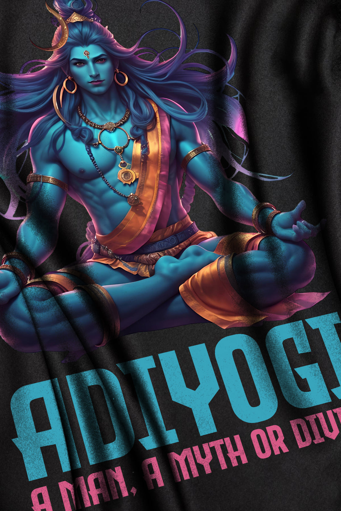 Men's Adiyogi Printed Regular/Oversized T-Shirt