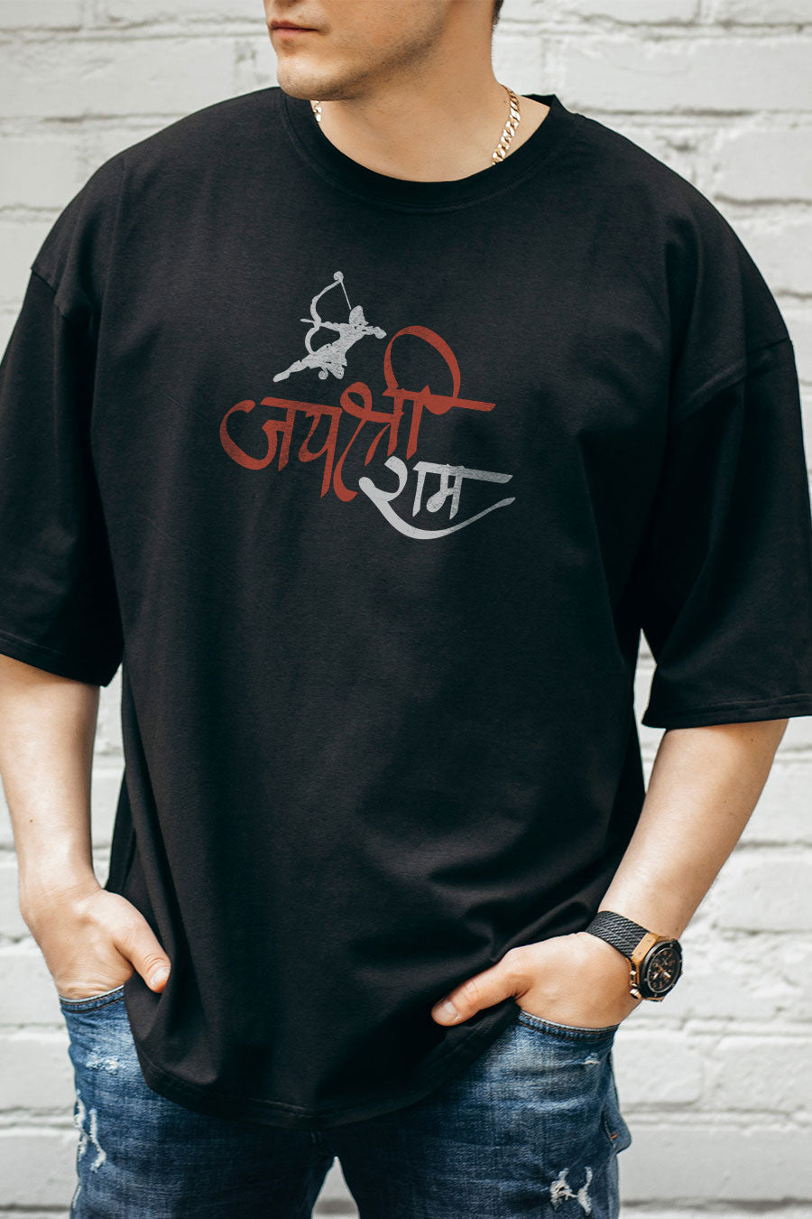 Jai Shree Ram Printed Regular/Oversized T-Shirt – Vedic Tees