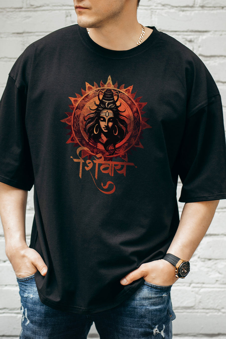 Men's Shivay Printed Regular/Oversized T-Shirt