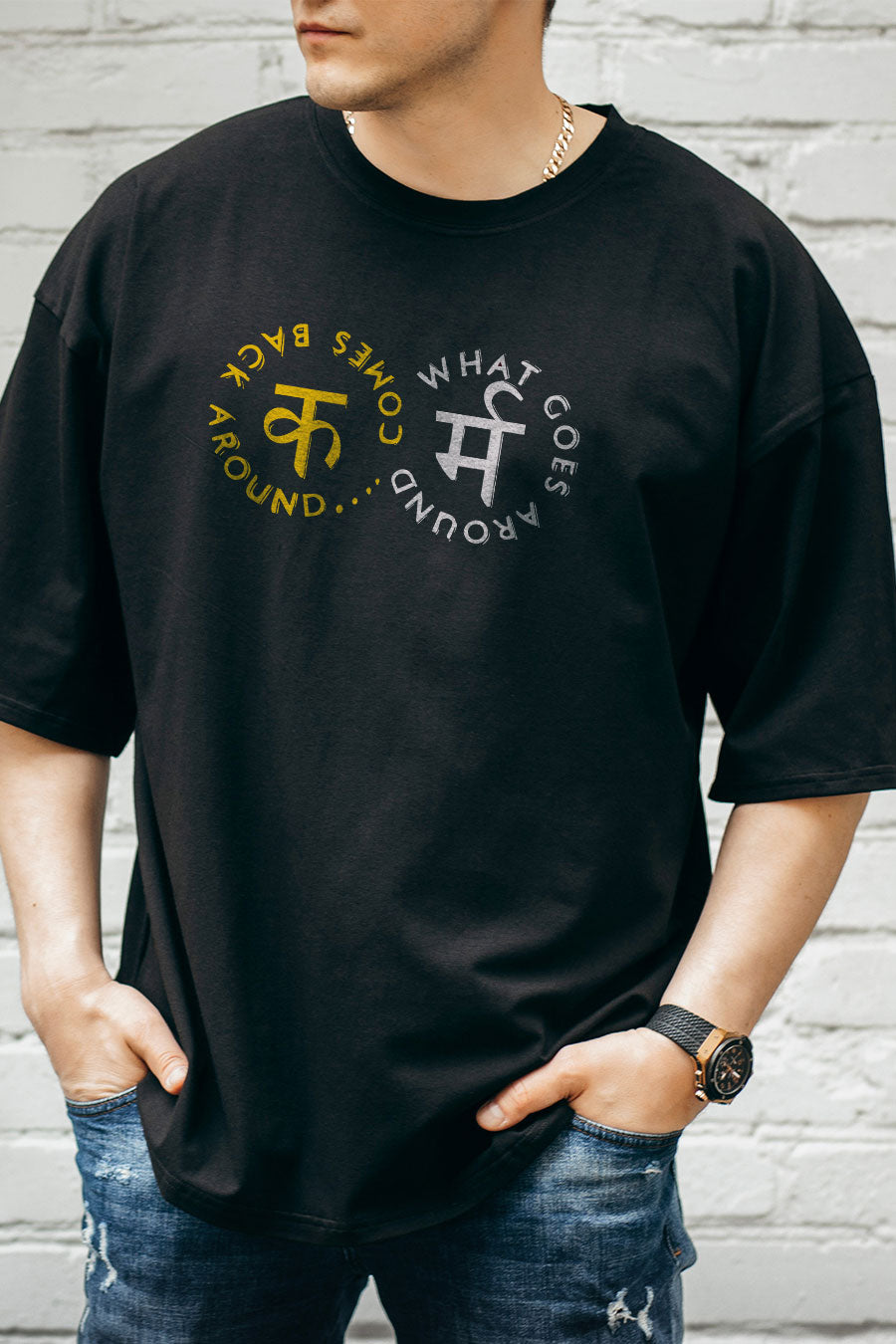 Men's Karm Printed Regular/Oversized T-shirt