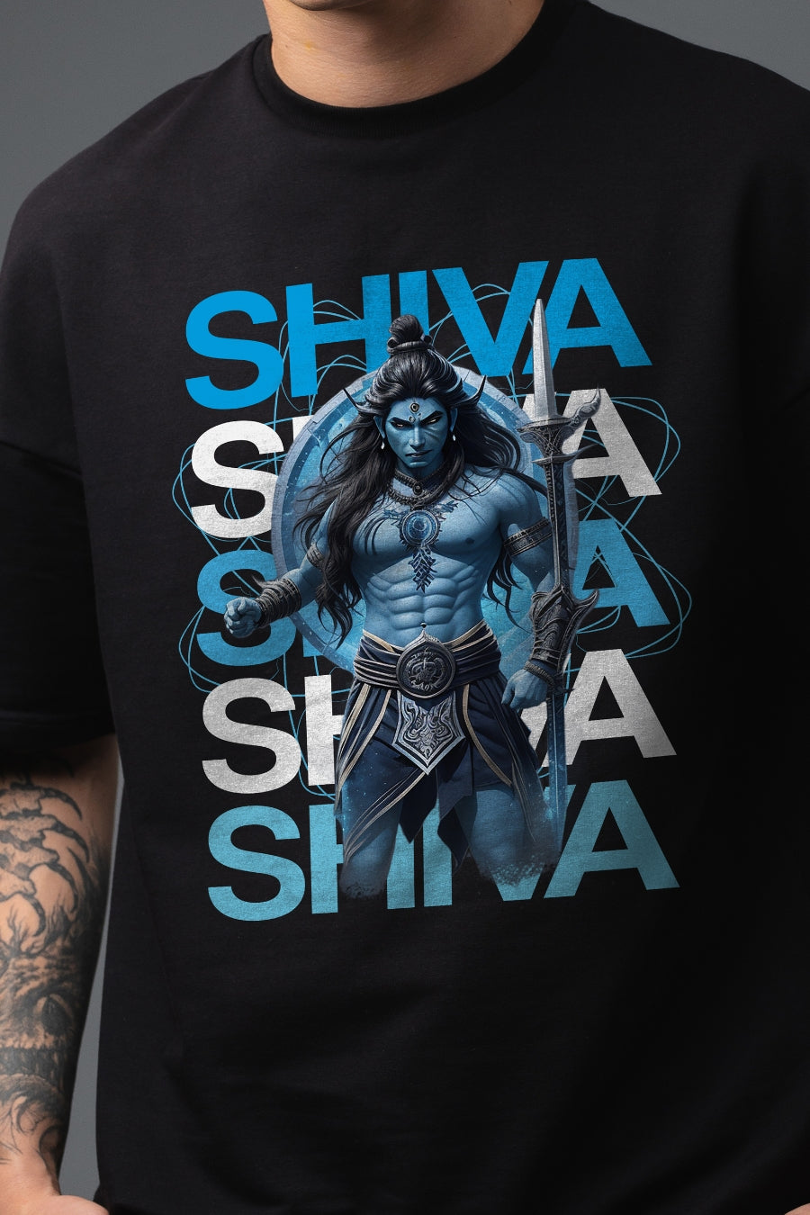 Men's Shiva Front Printed Regular/Oversized T-Shirt